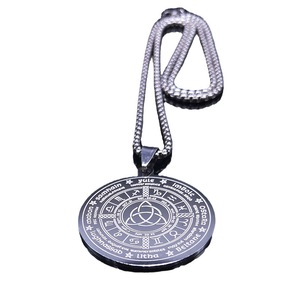 Faith Based Witchcraft Astrology Religious Stainless Steel Divination <strong>Irish</strong> Men Male Round Pendants Fashion <strong>Jewelry</strong> Necklaces - Product Image 5