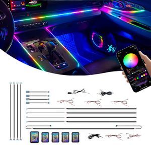Éclairage d'ambiance intérieur universel RGB 64 couleurs, haute qualité, 12V 3-5W, projecteur LED pour voiture, bande lumineuse, lumière d'ambiance - Product Image 1