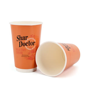 Gobelets à café jetables à double paroi en papier écologiques et biodégradables personnalisés de 8 oz/10 oz/12 oz avec couvercles et manchons - Product Image 5