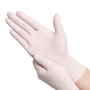 Guantes de examen de látex de caucho desechables al por mayor, sin polvo, de caucho puro, tipo grueso para inspección y defensa - Product Image 1
