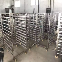 Chariot de boulangerie en acier inoxydable avec roues, chariot de refroidissement commercial pour plaques de cuisson pleines et demi-plaques pour un stockage efficace des produits de boulangerie