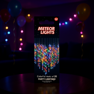 Juego de luces meteoro de 20 luces de plástico coloridas para fiestas, multicolor - Product Image 2