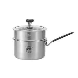 Ensemble de cuisine portable en acier inoxydable 2,0-3,0 L pour extérieur, avec couvercle, pour pique-nique et randonnée - Product Image 4