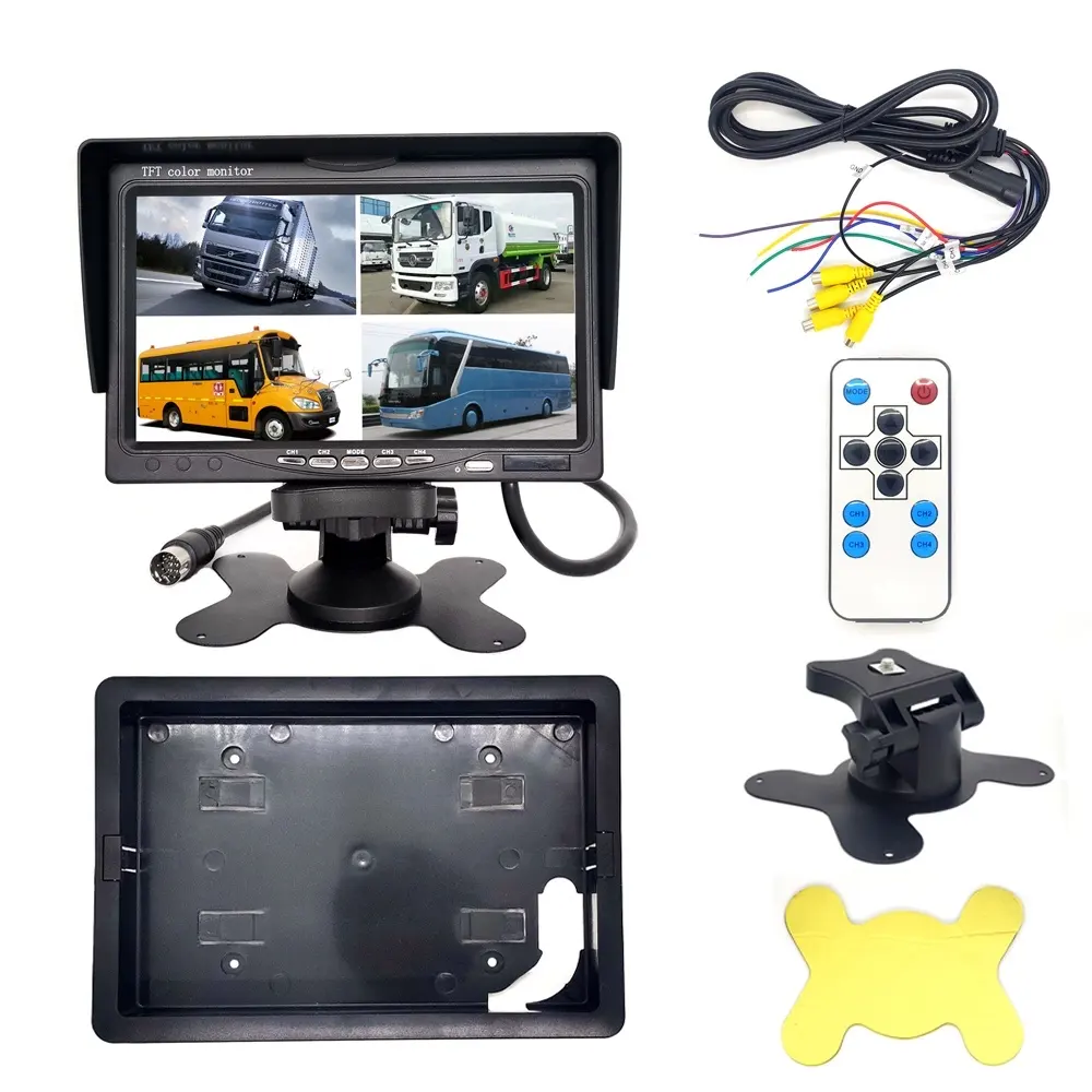 Monitor Mobil Tampilan 7 Inci dengan Sistem Tv Opsional Pal Ntsc Keamanan Monitor Channel Kami