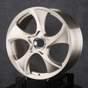 Jantes en aluminium forgé 6061-T6 sur mesure de 18 à 24 pouces, finition or <span class=keywords><strong>champagne</strong></span> brossé, 5 branches, pour Porsche, <span class=keywords><strong>Ferrari</strong></span>, Lamborghini, Tesla - Product Image 3