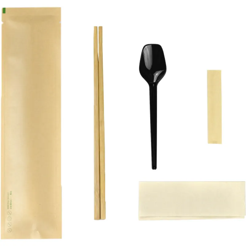 Giapponese bacchette di bambù cucchiaio di <span class=keywords><strong>cuttlery</strong></span> avvolto in carta kraft