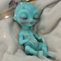 Jouet Squishy Alien en Silicone Unisexe de 9 Pouces, Poupée Reborn à Presser pour Enfants de 4 à 6 Ans