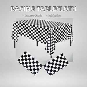 Tovaglia di Plastica a Quadretti Bianca e Nera, Usa e Getta, Rettangolare, Ecologica, per Cene, Feste di Compleanno, Halloween - Product Image 2