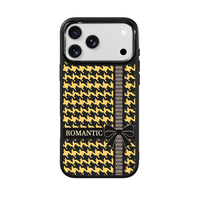 Coque de téléphone AG Feeling Black Edge avec motif nœud romantique doré pour iPhone 17, 17 Pro Max, 16 Pro, 15 – Coque magnétique