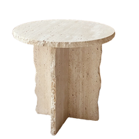 Nodic Design taille personnalisée petit café Table d'appoint moderne bord brut travertin Unique table basse moderne personnalisable