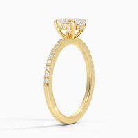 Bague de fiançailles en or massif 10k 14k 18k avec diamant de laboratoire ovale taille pavé Starsgem 1ct 2ct D VVS2 certifié IGI