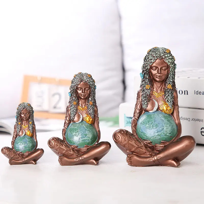 Creative Mother Earth Goddess Of Art Statue Table Top Ornament Gift Resin Crafts Mother Earth Sculpture