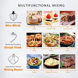 เครื่องผสมอาหารแบบตั้งโต๊ะ 5 ลิตร 6 ลิตร 6 สปีด 1000 วัตต์ 1200 วัตต์ สำหรับครัว บดเนื้อ ผลไม้ ทำน้ำผลไม้ นวดแป้ง ทำเค้ก ขายส่ง - Product Image 4