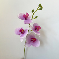 Orchidée Phalaenopsis Artificielle en Soie à 4 Têtes, Petite Tige Unique, Décoration Intérieure, Arrangements Floraux de Mariage, Bricolage, Design Intérieur