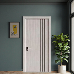 Puertas interiores de chapa de melamina de PVC, puerta con incrustaciones talladas en pavo para el hogar, Hotel, Villa, apartamento, oficina, dormitorio, baño, cocina - Product Image 3