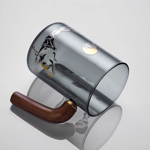 Tasse à thé en <span class=keywords><strong>verre</strong></span> cylindrique résistant à la chaleur, 500 ml, ensemble de tasses à thé, séparation eau-thé, tasse de bureau, ensemble de tasses à thé haut de gamme - Product Image 5