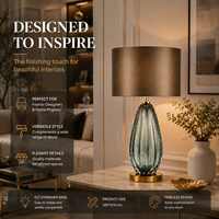 Lampe de table sans fil moderne de luxe en verre, abat-jour en tissu en forme de champignon, E27, lampe de chevet, lampe de nuit, décoration pour chambre à coucher, salon, hôtel