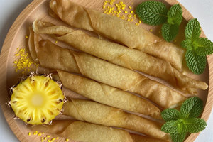 Rouleau de printemps en ananas croustillant congelé pour chariot Dim Sum Pâtisserie remplie de fruits en gros avec service OEM - Product Image 5