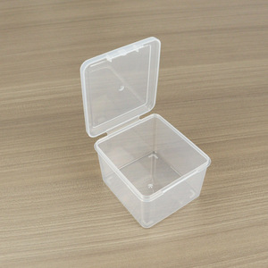 Transparent PP <b>Storage</b> <b>Box</b> Square Flip Top Covered Desktop Organizer <b>Bins</b> for Cards Media 9060 Rectangular <b>Box</b> - Product Image 2