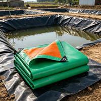 Grande bâche en PE imperméable sur mesure de 15 m de large pour couverture de protection contre les intempéries des matériaux de construction en cour ouvert