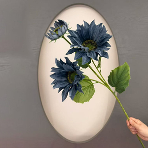 Flores Artificiales de Girasol Realistas de Doble Cabeza (3 Cabezas) de Seda para Decoración de Hogar, Bodas y Fiestas de Otoño - Product Image 3