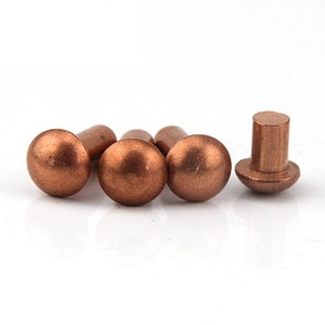 Rivets ronds en cuivre et laiton massif de 8,8 mm et 6 mm avec tête ronde, rivets en laiton massif de 5 à 20 mm à tête dôme GB867 - Product Image 1