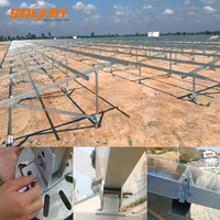 SOEASY Système de montage au sol solaire en aluminium de type N pour panneaux photovoltaïques en champ ouvert, structure de montage au sol pour utilisation agricole et industrielle