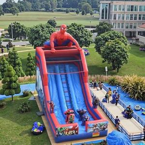 Tobogán Inflable de Doble Carril con Diseño de Spider-Man para Parque de Aventuras al Aire Libre, Fabricado en PVC y Vinilo, para Niños - Product Image 1