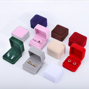 Wholesale Fashion Velvet Jewelry Box Custom Sticker Logo <b>Ring</b> Bracelet Necklace <b>Storage</b> Gift Packaging Box Multi Size Available - Product Image 3