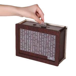 Tùy chỉnh New bằng gỗ con heo đất ngân hàng mới lạ trang trí nội thất & Lưu trữ Quà tặng hộp tiền cho đô la Euro pound & Franc tiết kiệm - Product Image 2