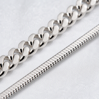Mylove Collier Chaîne Personnalisable en Argent Sterling 925 Plaqué Or Rhodié, Maillons Cubains, Boîte, Croix, Serpent, Vente en Gros