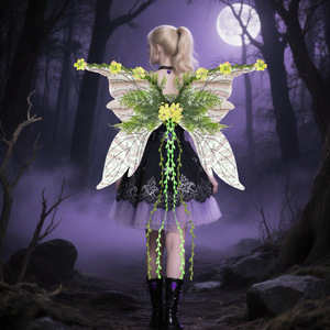 Ailes de papillon DAMAI pour Halloween, déguisement, décoration florale, accessoires pour mariage et fête d'Halloween, ailes de fée et d'elfe - Product Image 1