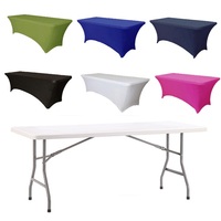 Couvre-table rectangulaire en Spandex de 6 pieds, couverture de Table pour fête de mariage