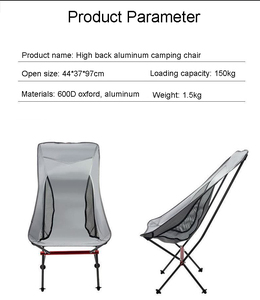 Appui-tête de chaise de <span class=keywords><strong>camping</strong></span> pliable gris ultra léger, portable de haute qualité pour l'extérieur, vente en gros - Product Image 2