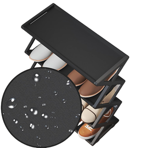 ชั้นวางรองเท้าดีไซน์สุดสร้างสรรค์ตัวช่วยจัดเก็บรองเท้าในห้องนั่งเล่นที่ทันสมัยพร้อมท่อเหล็กที่แข็งแรง - Product Image 3