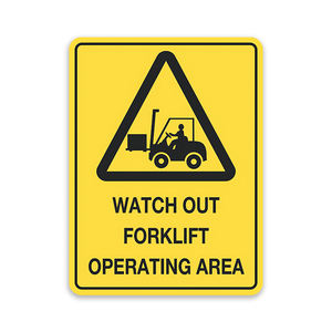 M Señal DE SEGURIDAD reflectante, carretilla elevadora con cuidado, material de aluminio y metal de 12 "x 18", resistente al agua y al óxido, duradero - Product Image 1