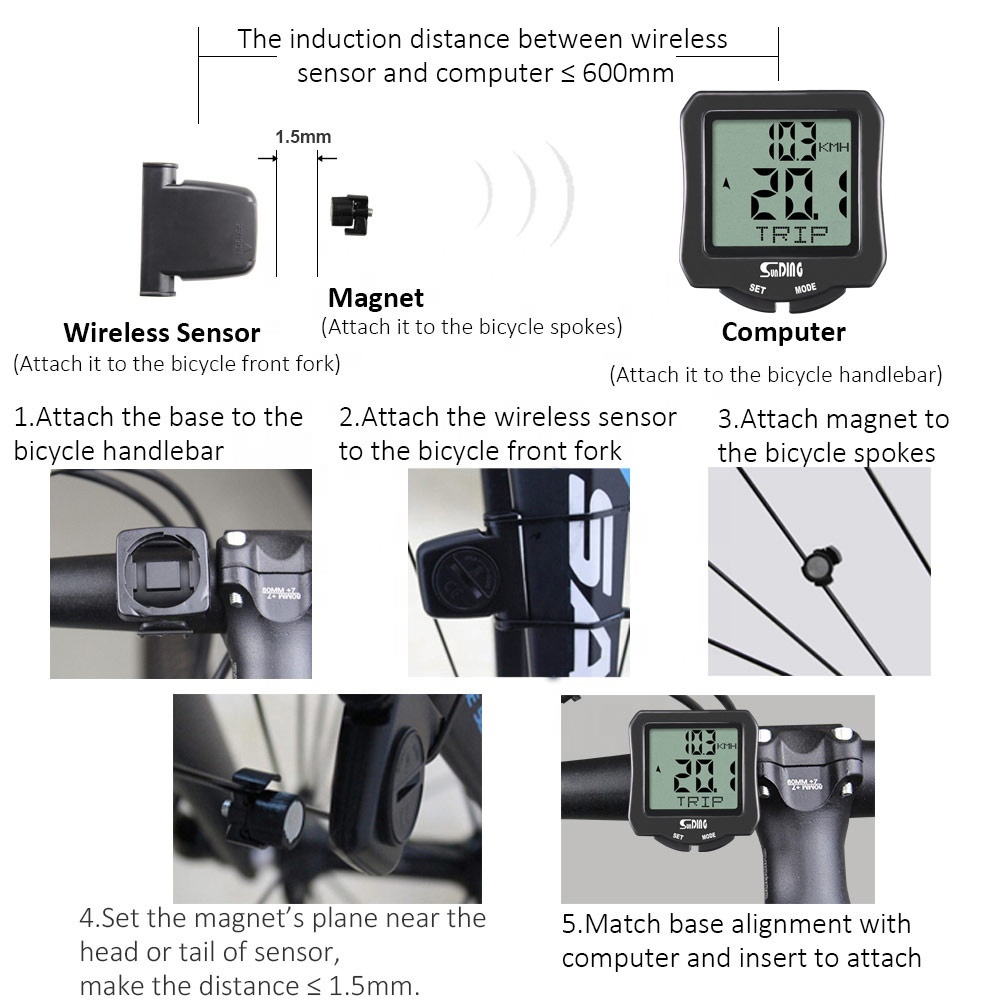 Compteur de Vitesse, Aimant Universel sans Fil pour Compteur Kilométrique pour Ordinateur de Vélo Compteur de Vitesse, Aimant Universel sans Fil pour Compteur Kilométrique pour Ordinateur de Vélo