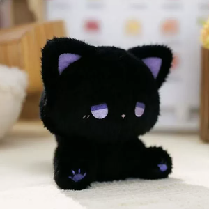 Muñeco de Gato Emo Sentado con Orejas Móviles Bordadas, Juguete de <span class=keywords><strong>Peluche</strong></span> Súper Suave para Aliviar el Estrés, Relleno de Algodón PP, Forro de Malla - Lavable - Product Image 3