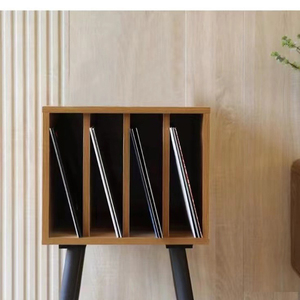 Custom Solid Wood Vinyl <b>Record</b> Storage Cabinet Retro Turntable <b>Stand</b> Adjustable Shelves - Product Image 5