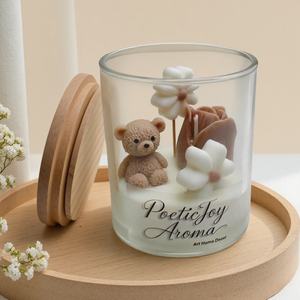 Vela de cera de soja perfumada con flor de oso de gama alta, nicho de Navidad, oficina y hogar, decoración artística, regalo calmante de aromaterapia - Product Image 1