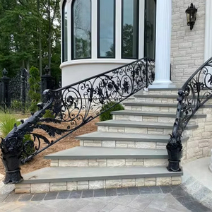 Prima cửa trước bước lan can rèn vật liệu sắt cầu thang lan can độc đáo thiết kế lan can bán buôn rèn sắt lan can - Product Image 2