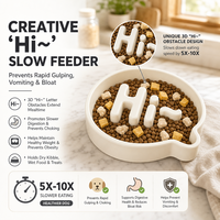 Bol pour chien personnalisé en gros, bol à nourriture pour animaux de compagnie en forme de « Hi » blanc écologique pour chiens