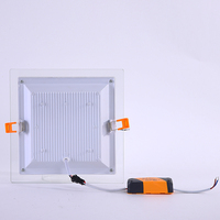 Plafonnier de bureau ultra-fin 6W 10W 15W 20W 25W, encastré, dimmable, sans cadre, carré ou circulaire, en verre, panneau LED