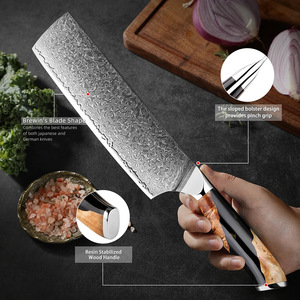 Couteau de cuisine haut de gamme VG10 67 couches en acier Damas, manche en bois et résine, couteau de chef, couteau à trancher, couteau à fruits tranchant pour la maison - Product Image 2