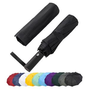 Parapluies pliants automatiques à trois sections à double nervure, prêts à être expédiés en gros pour la pluie, Regenschirm - Product Image 2