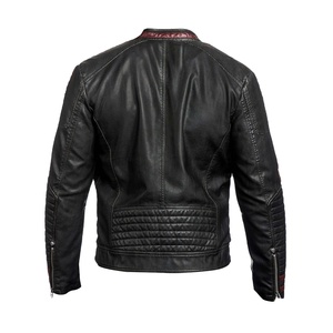 Veste en cuir de vachette de haute qualité pour homme, coupe-vent, en cuir souple, fermeture éclair, pour la moto, service OEM disponible - Product Image 3
