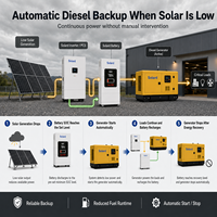 Système d'énergie hybride solaire-générateur diesel SLD-HES Series Solard avec batterie LiFePO4, micro-réseau, puissance personnalisée, silencieux