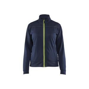 BLAKLADER - 339425268633XXXL Sudadera de mujer con cremallera completa Azul marino oscuro/Amarillo de alta visibilidad-EAN 7330509892008 WORK HOODIES - Product Image 1