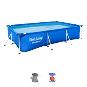 Bestway 56411 Piscina removível para uso ao ar livre em material pvc de 3,0m x 2,01m x 66cm diversão familiar