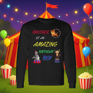 Camiseta de manga larga con tema de circo para niños, regalo para el hermano de un niño increíble que cumple años - Product Image 3